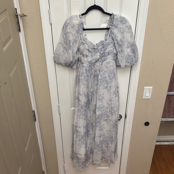 Elegant Blue Floral Women's Dress - Picture 1 of 3
